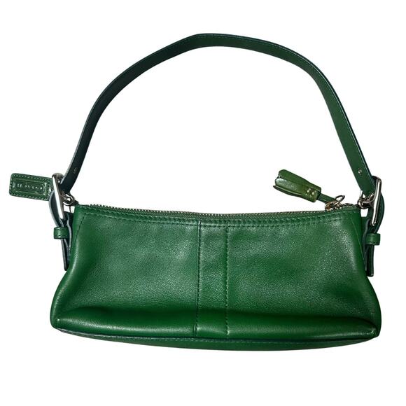 Coach Vintage Y2K Leather Green Hampton Baguette Shoulder Bag - Picture 5 of 7